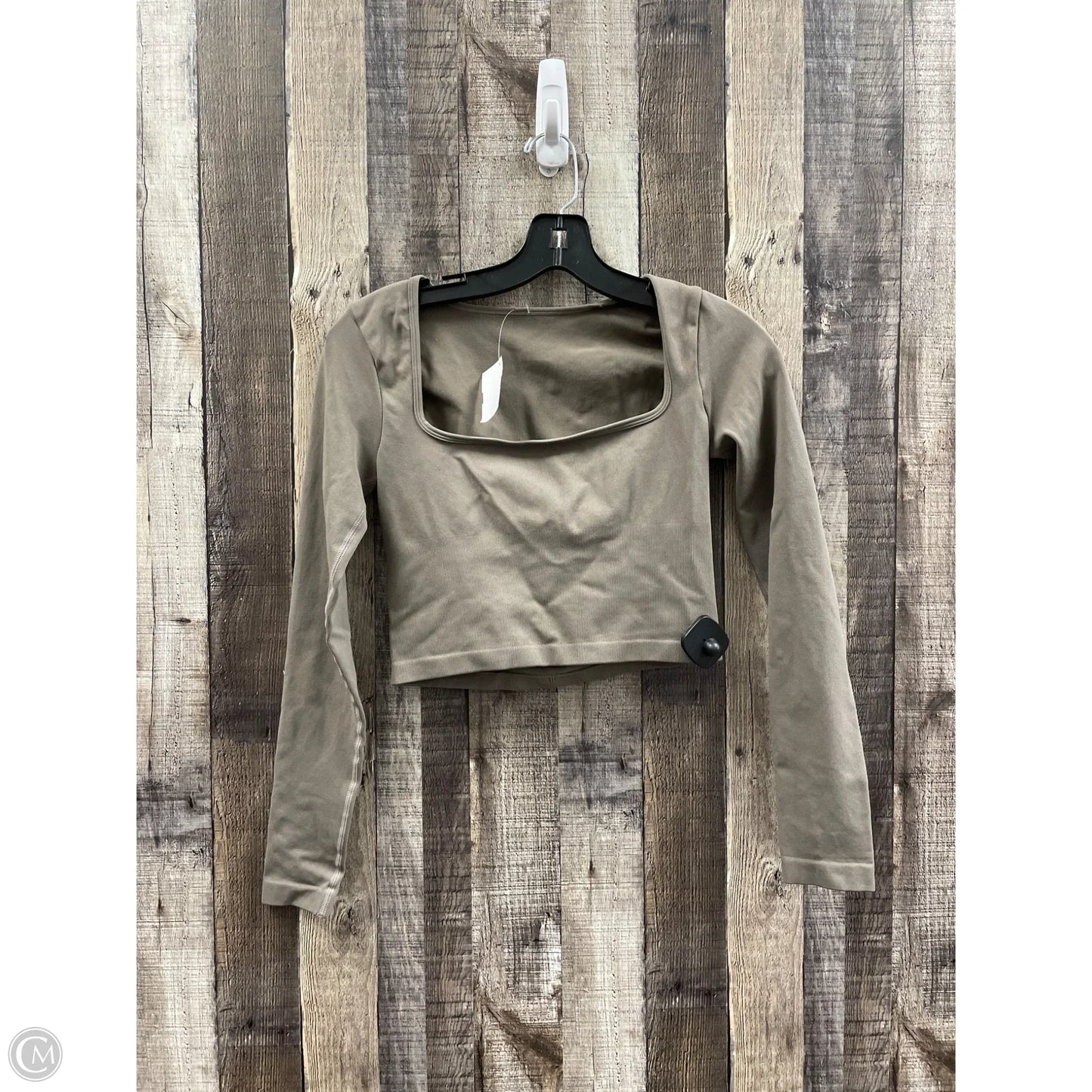 Top Long Sleeve Basic By Cmf In Taupe, Size: L