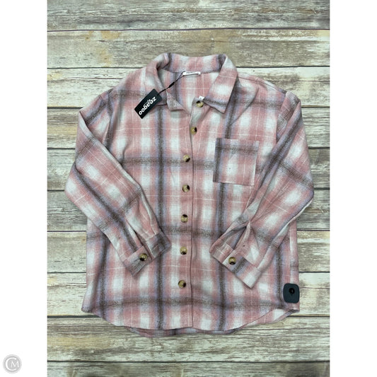 Top Long Sleeve By Cme In Plaid Pattern, Size: M