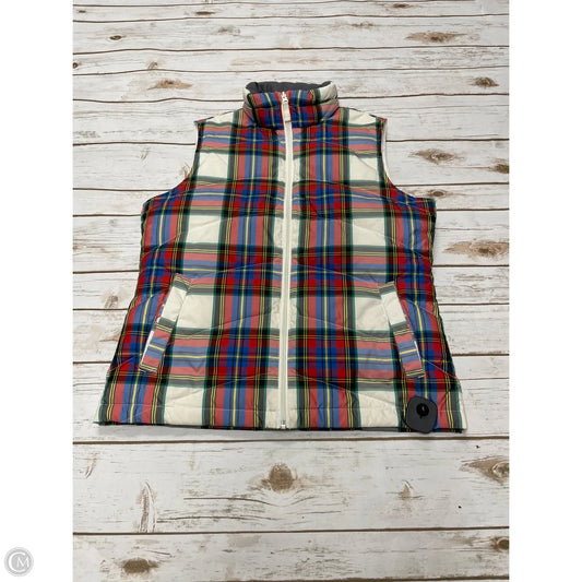 Vest Puffer & Quilted By Lands End In Plaid Pattern, Size: S