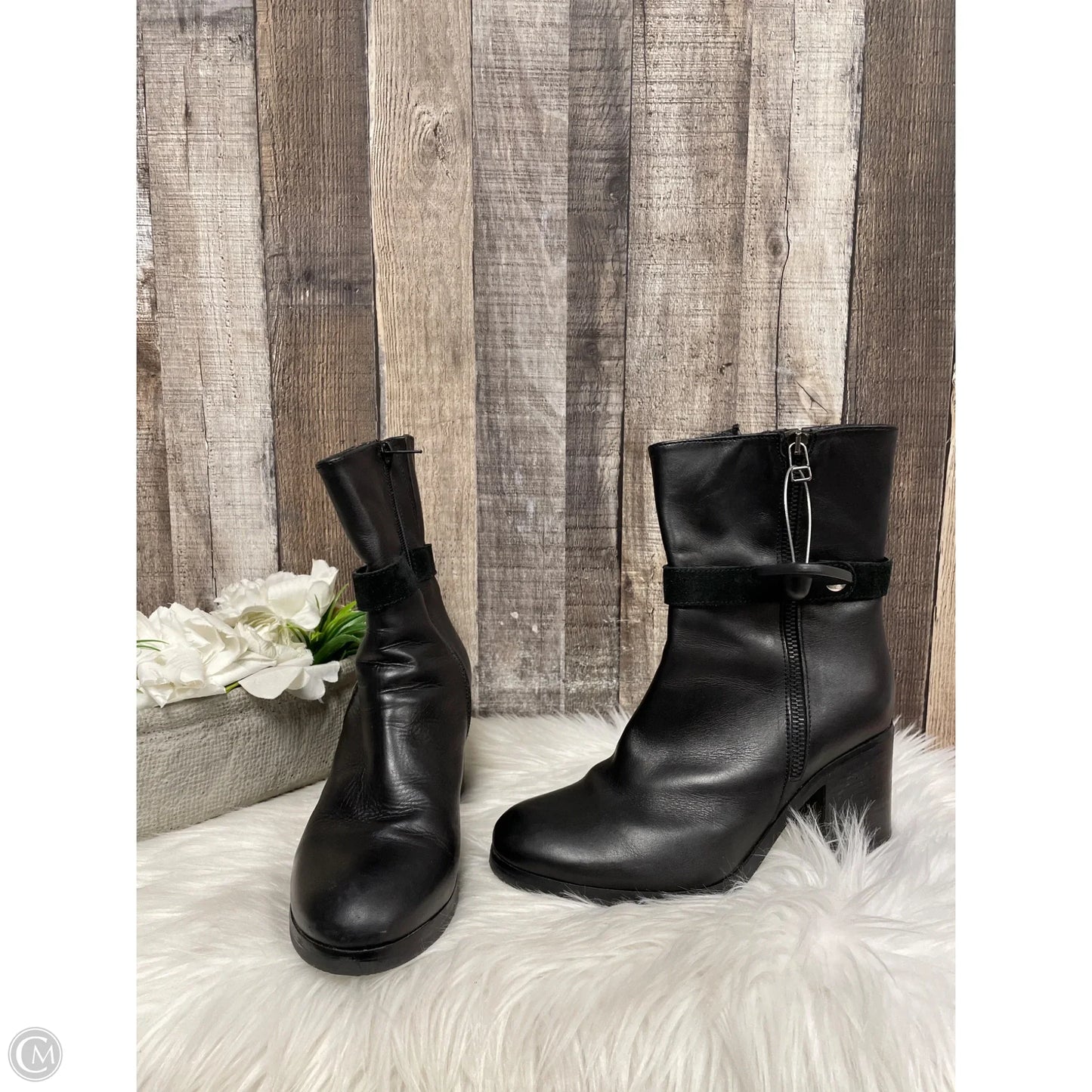 Boots Ankle Heels By Coach And Four In Black, Size: 7.5