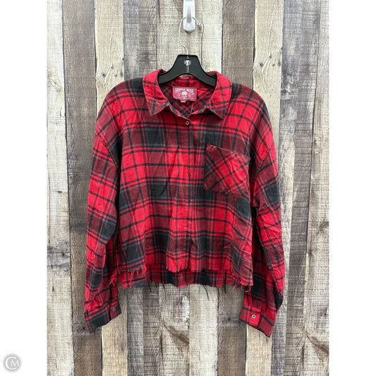 Top Long Sleeve By Hippie Rose In Plaid Pattern, Size: M