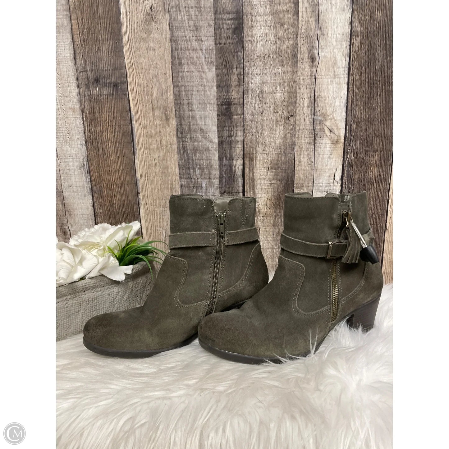 Boots Ankle Heels By Earth Origins In Brown, Size: 7.5