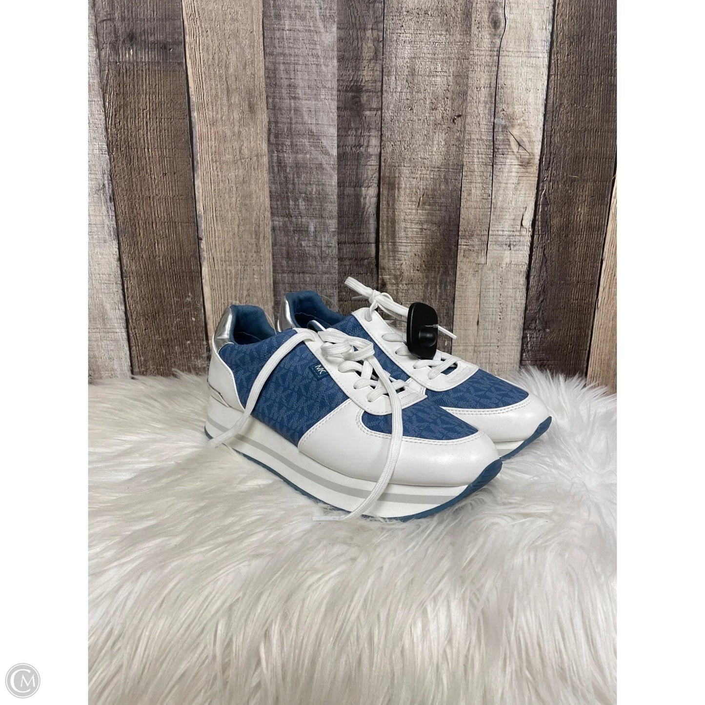 Shoes Designer By Michael Kors In Blue & White, Size: 10