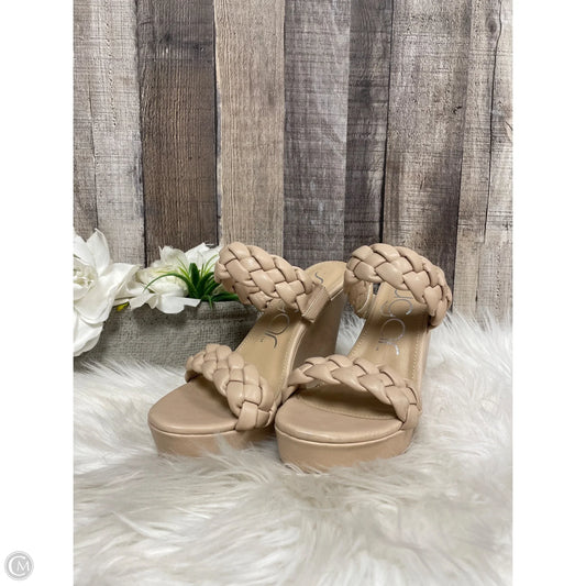 Sandals Heels Wedge By Sugar In Tan, Size: 6.5