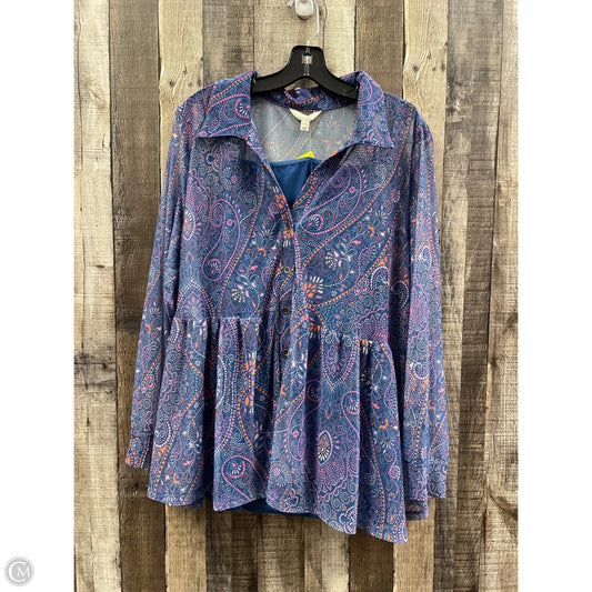 Top Long Sleeve By Terra & Sky In Multi-colored, Size: 2x