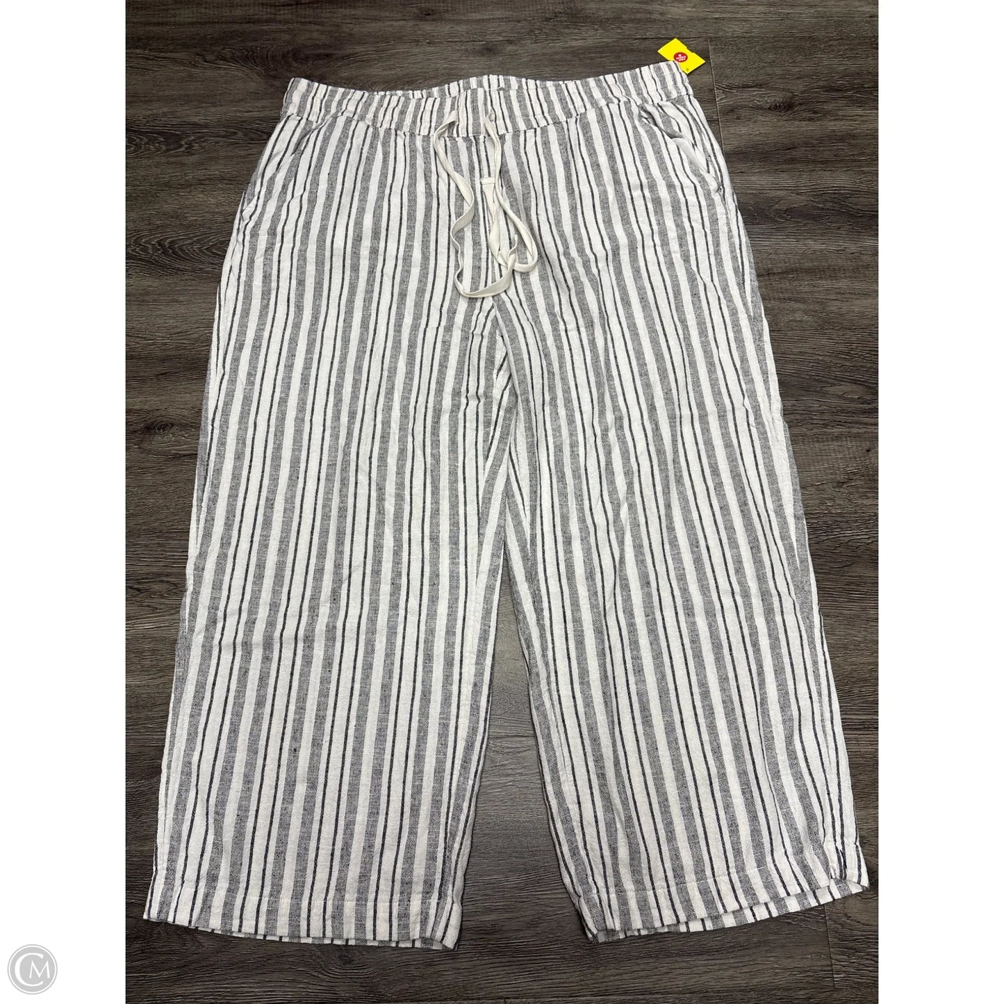 Pants Linen By Terra & Sky In Striped Pattern, Size: 2x