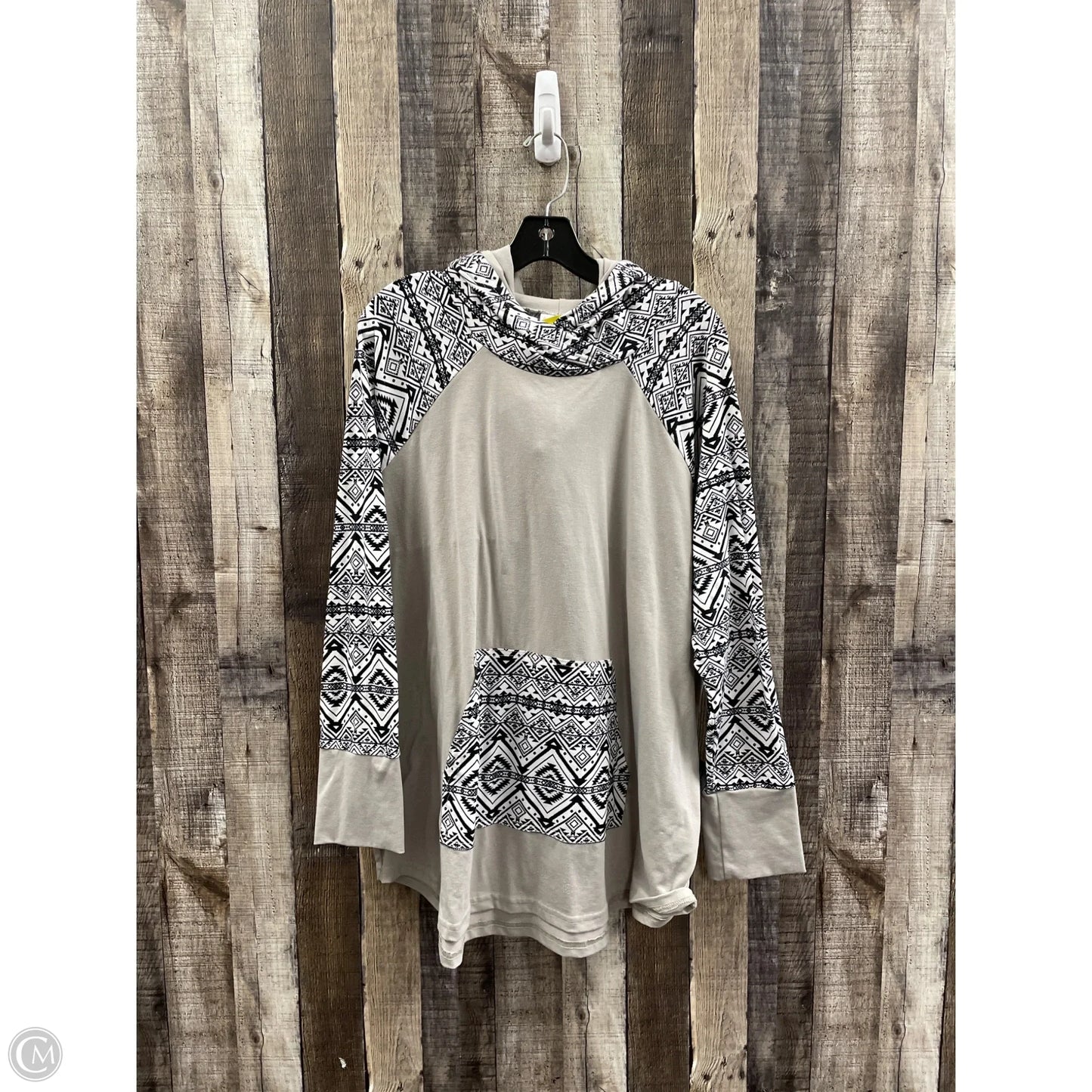 Top Long Sleeve By Lularoe In Black & White, Size: 2x