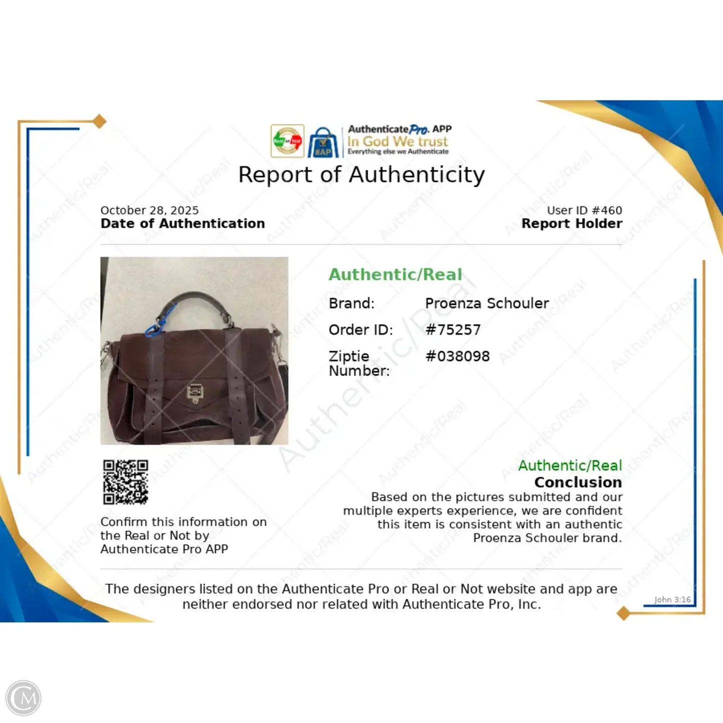 Handbag Luxury Designer By Proenza-schouler, Size: Medium