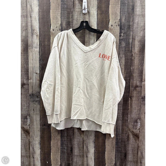 Sweatshirt Crewneck By Aerie In Tan, Size: M