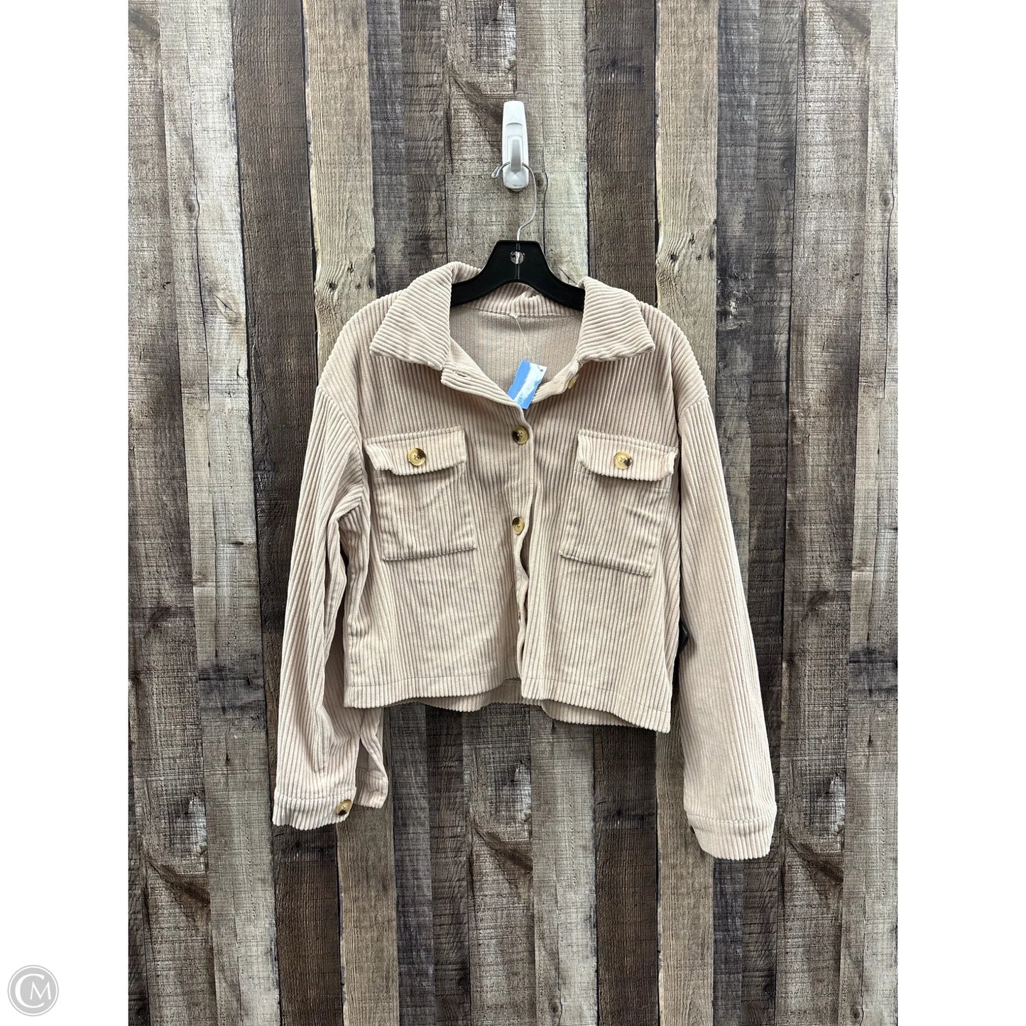 Jacket Shirt By Cmf In Tan, Size: L
