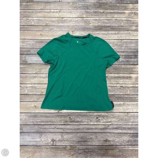 Athletic Top Short Sleeve By Spyder In Green, Size: M