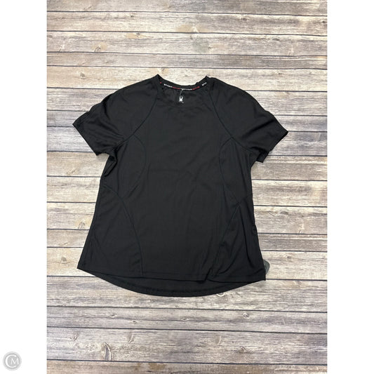 Athletic Top Short Sleeve By Spyder In Black, Size: M