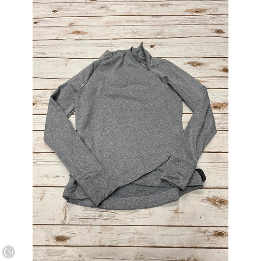 Athletic Top Long Sleeve Collar By Mondetta In Grey, Size: S