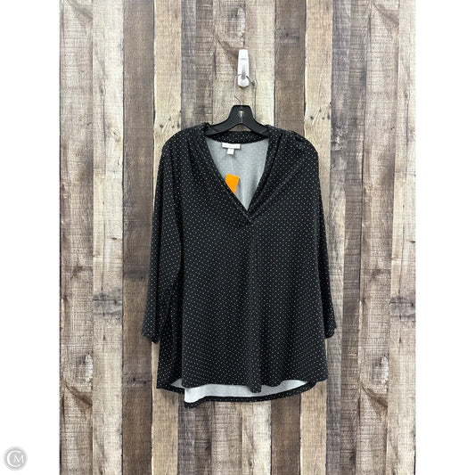 Top Long Sleeve By Charter Club In Polkadot Pattern, Size: 1x