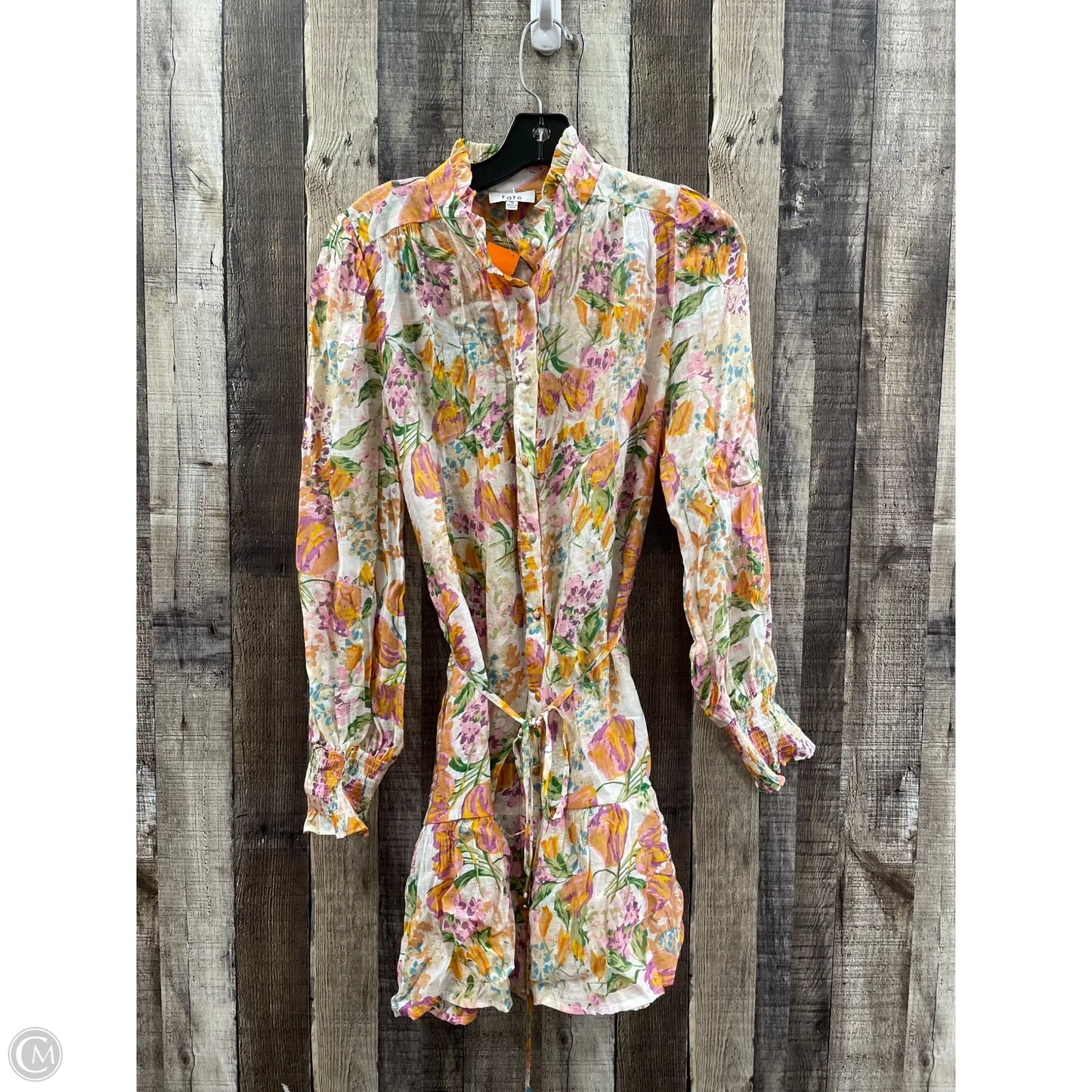 Tunic Long Sleeve By Fate In Floral Print, Size: S