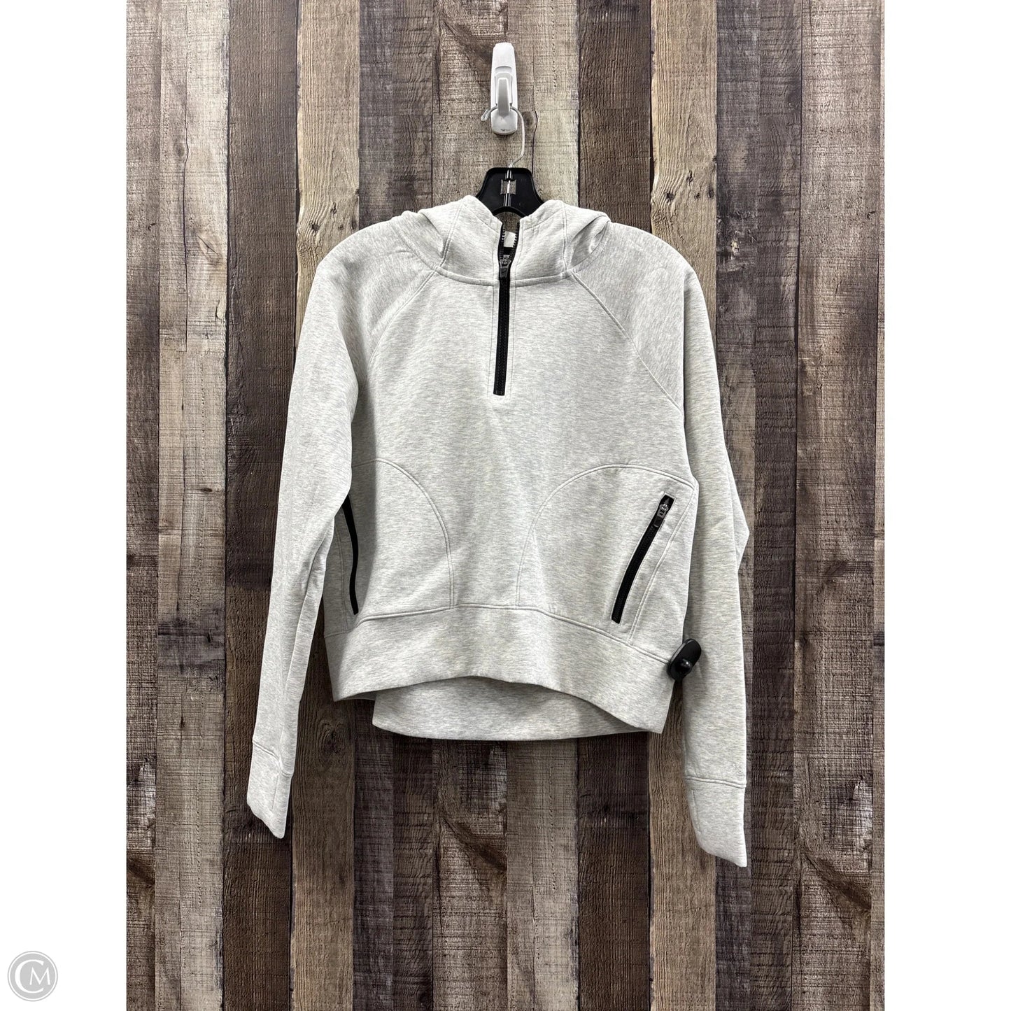 Athletic Sweatshirt Hoodie By Dsg Outerwear In Grey, Size: S
