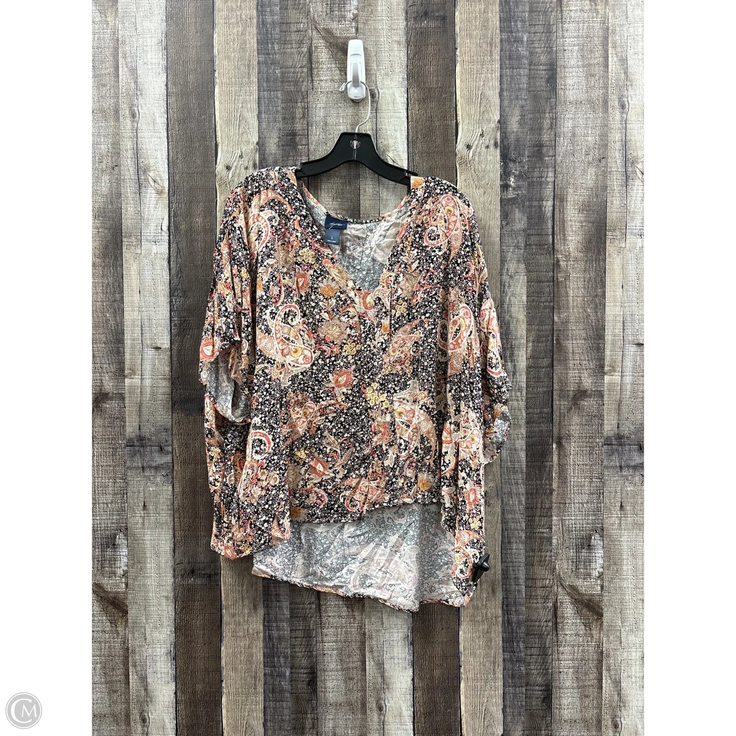 Top Short Sleeve By Daytrip In Paisley Print, Size: L