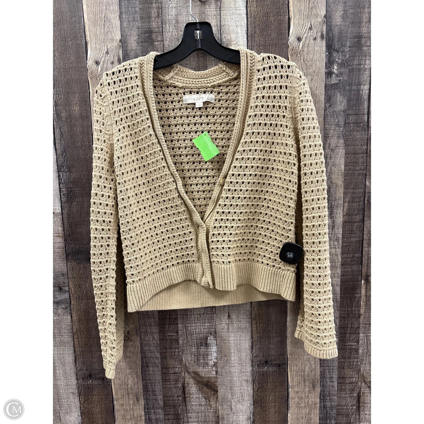 Sweater Cardigan By Loft In Beige, Size: S