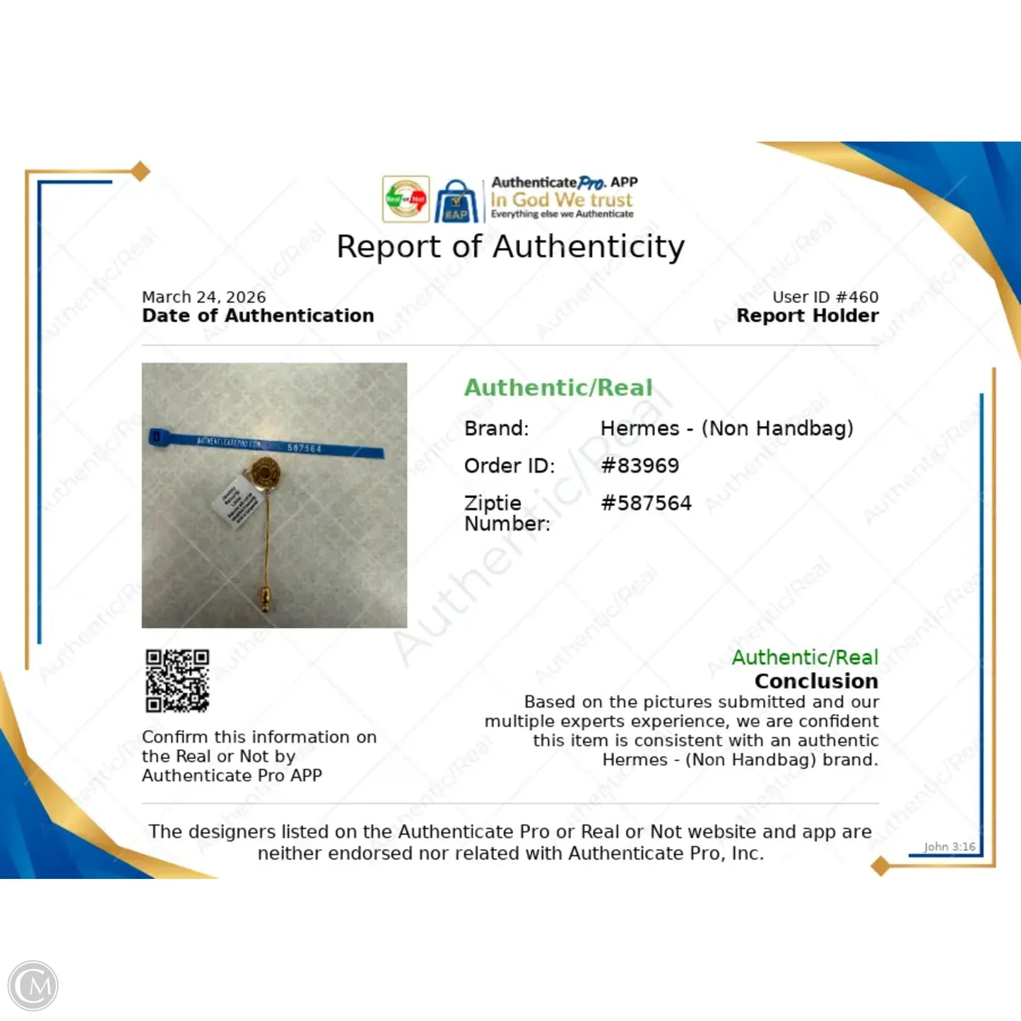 Accessory Luxury Designer Tag By Hermes