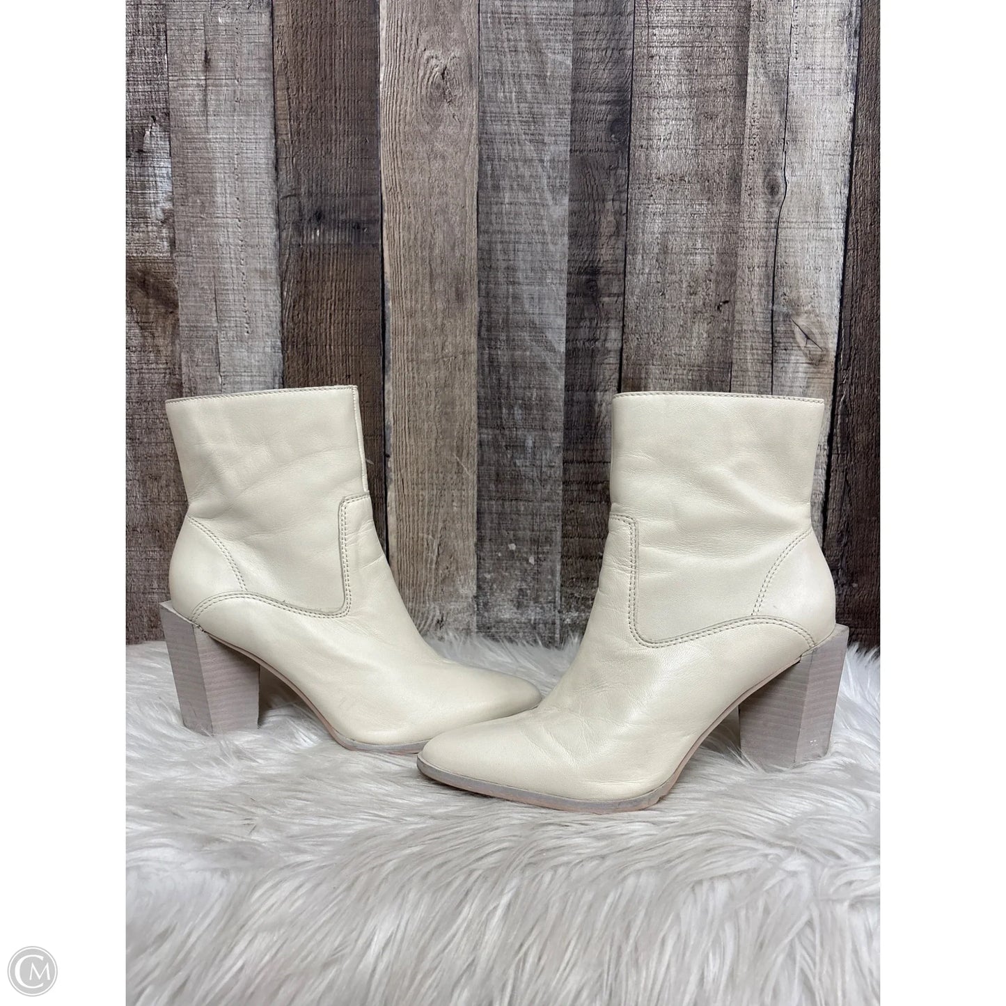 Boots Ankle Heels By Vince Camuto In Cream, Size: 7