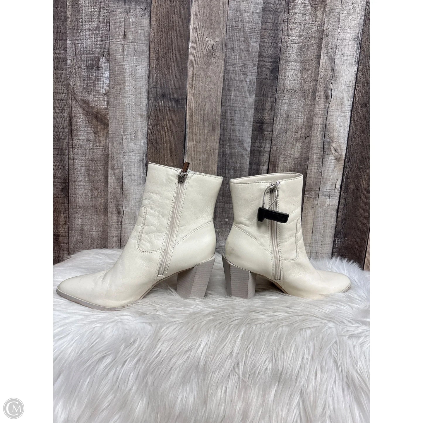 Boots Ankle Heels By Vince Camuto In Cream, Size: 7