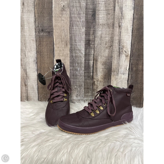 Boots Ankle Flats By Keds In Maroon, Size: 8.5