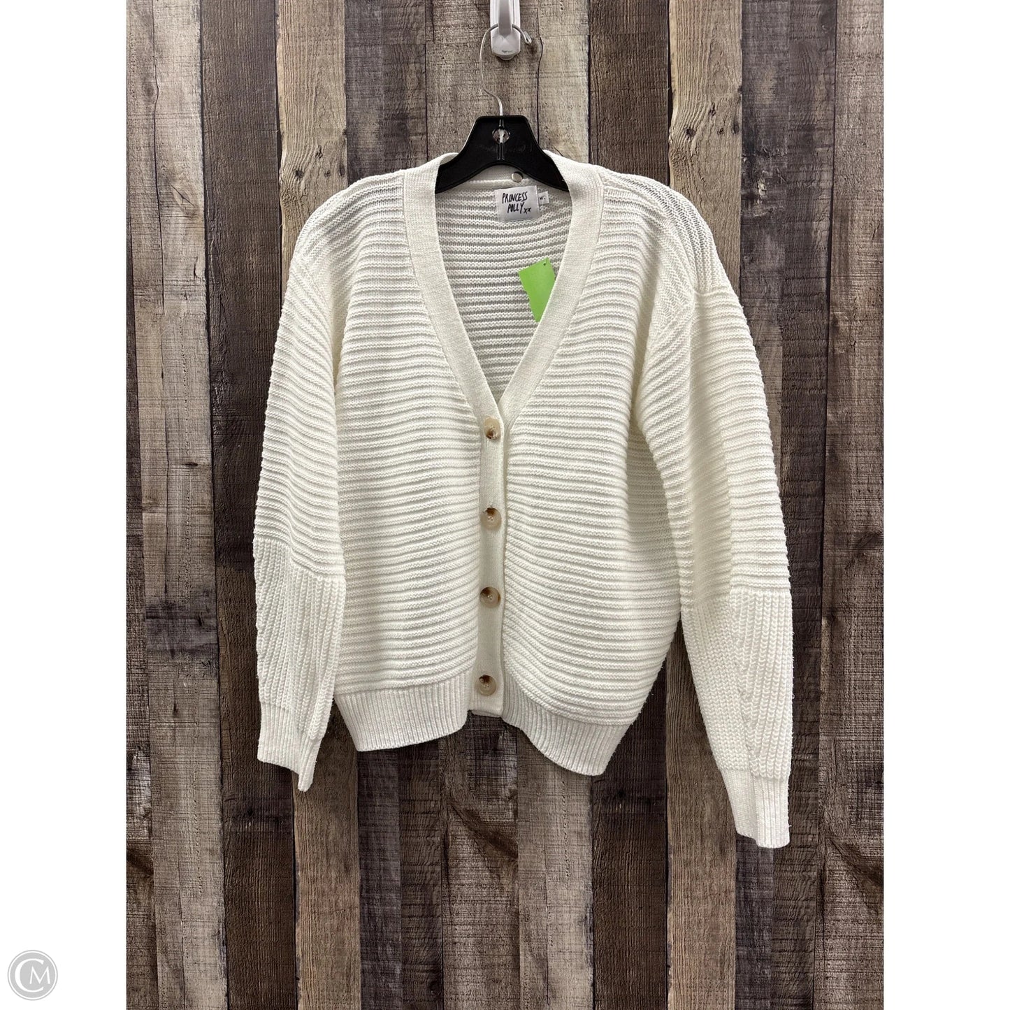Sweater Cardigan By Princess Polly In White, Size: M