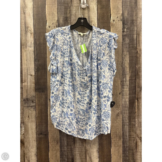 Top Short Sleeve By Cynthia Rowley In Blue & White, Size: Xl