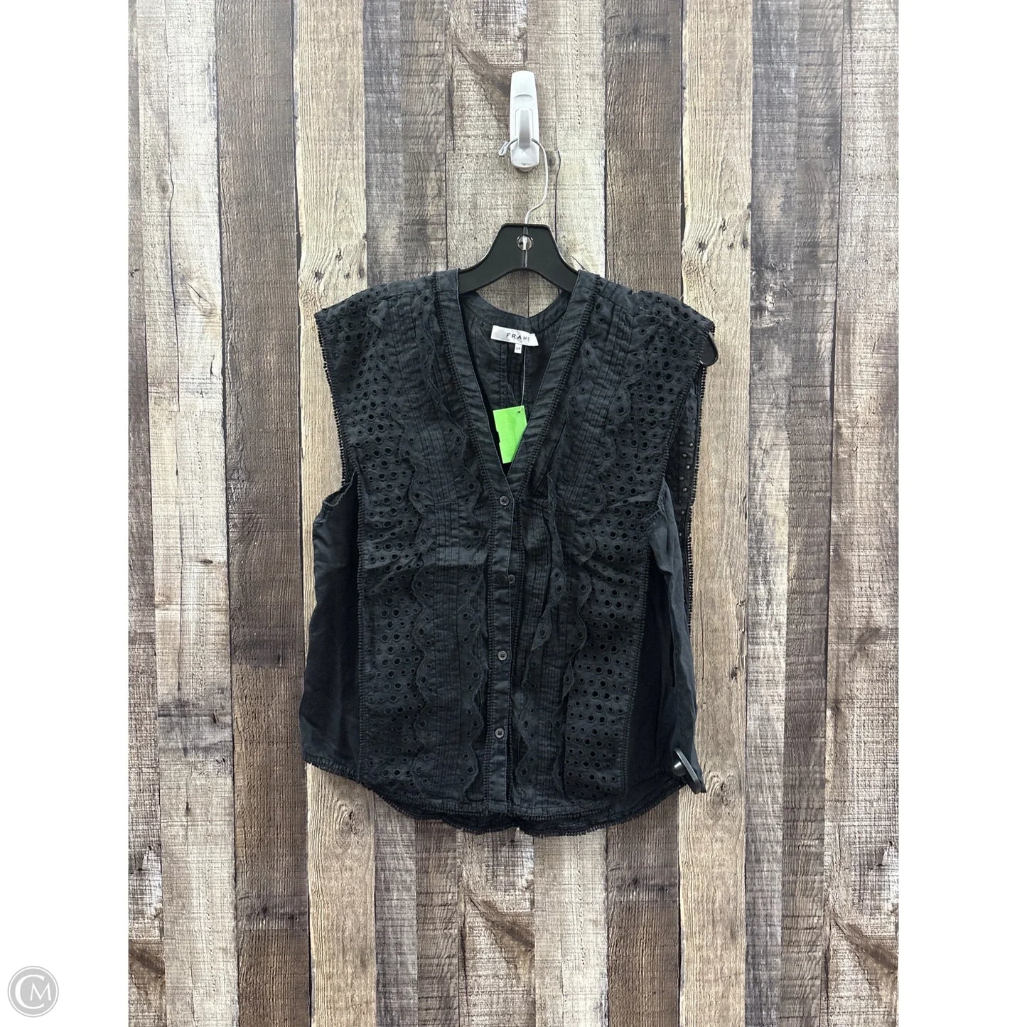 Top Sleeveless By Frame In Black, Size: S