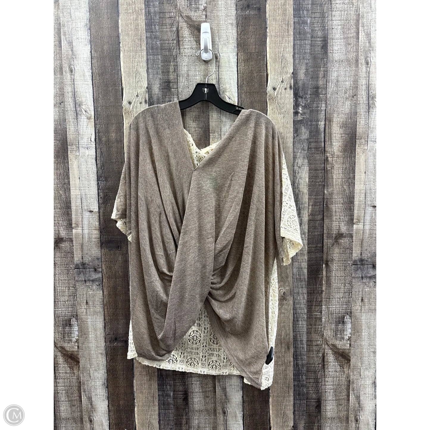 Top Short Sleeve By Ryu In Taupe, Size: M