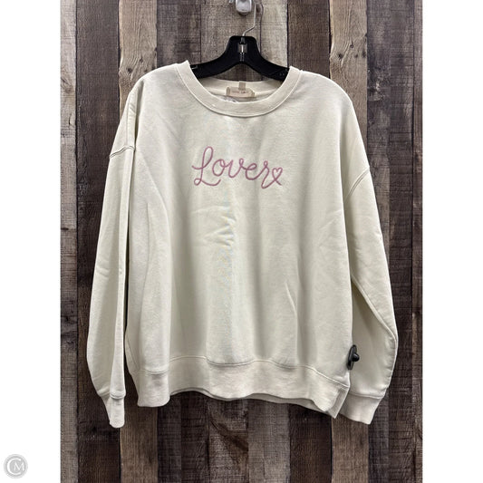 Sweatshirt Crewneck By Pink Rose In Cream, Size: M