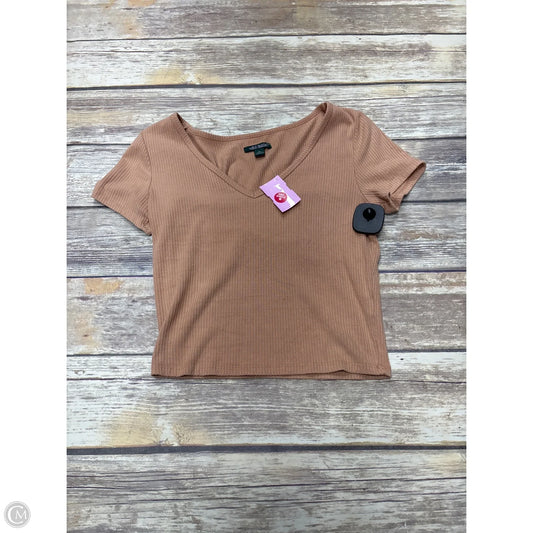 Top Short Sleeve By Wild Fable In Tan, Size: Xs