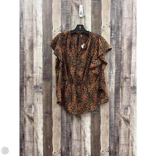 Top Short Sleeve By Massini In Black & Orange, Size: M