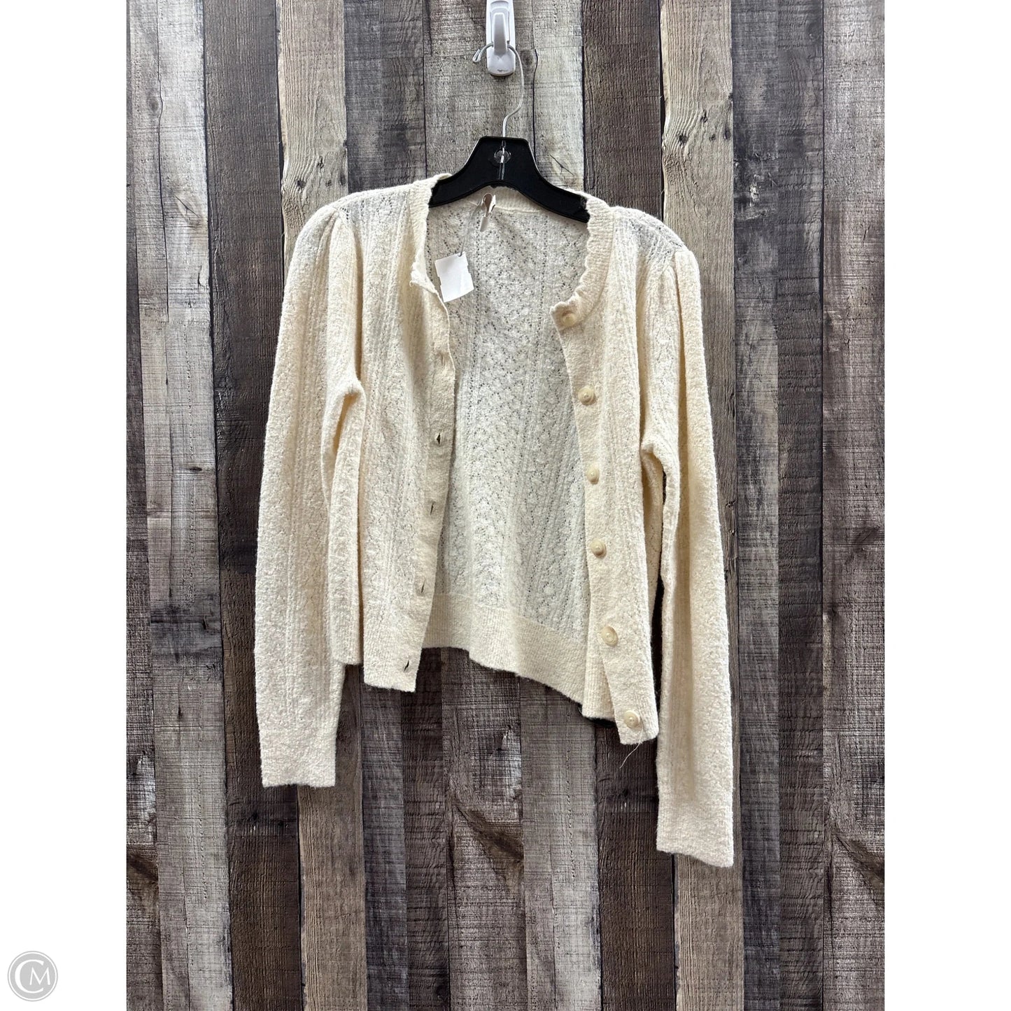 Sweater Cardigan By Loft In Beige, Size: S
