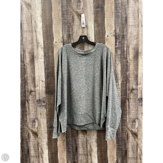 Athletic Top Long Sleeve Crewneck By Fabletics In Grey, Size: Xxl