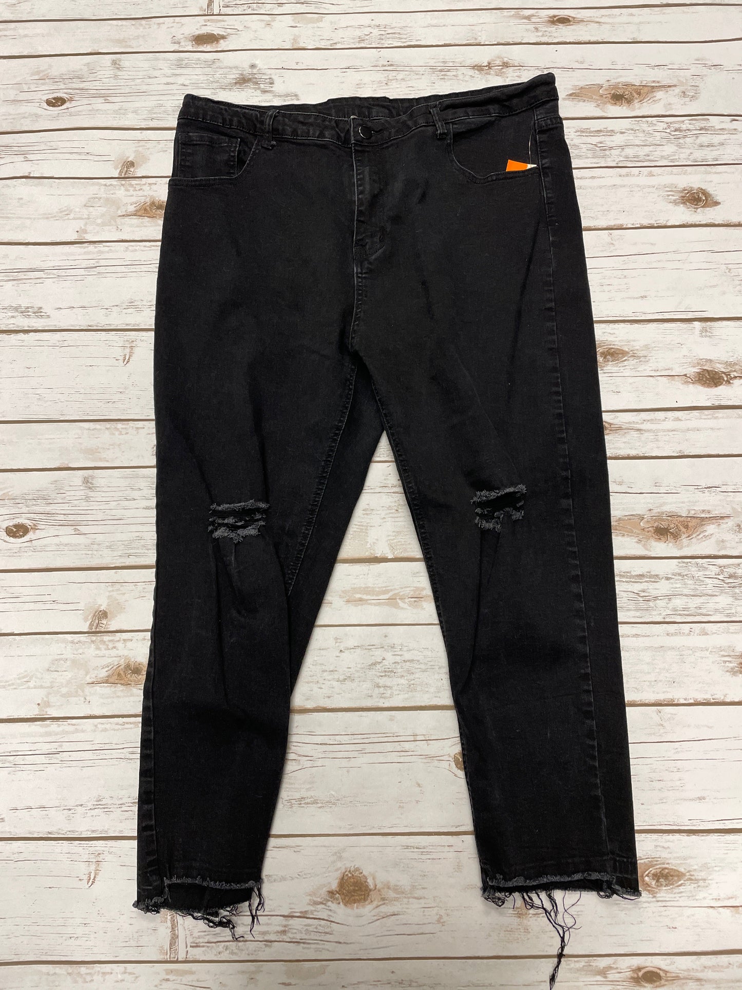 Jeans Straight By Shein In Black Denim, Size: 30