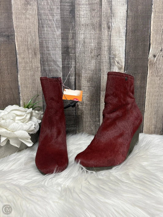 Boots Ankle Heels By Calvin Klein In Red, Size: 9