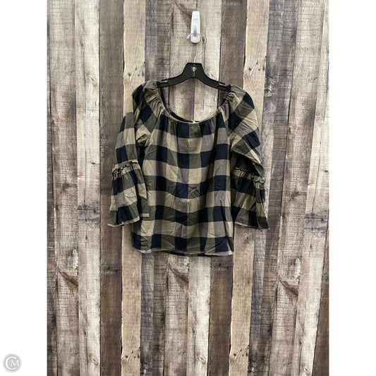Top Long Sleeve By Tribal In Plaid Pattern, Size: M