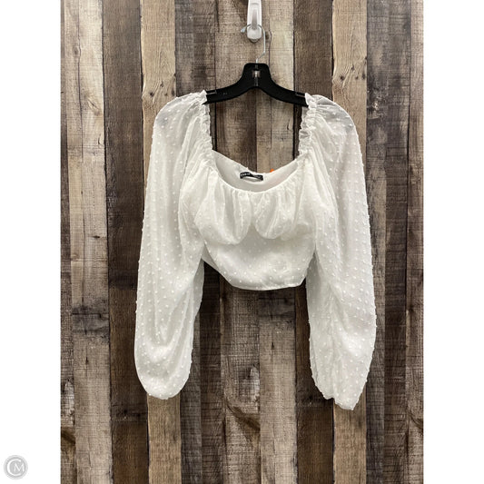 Top Long Sleeve By Shein In White, Size: S