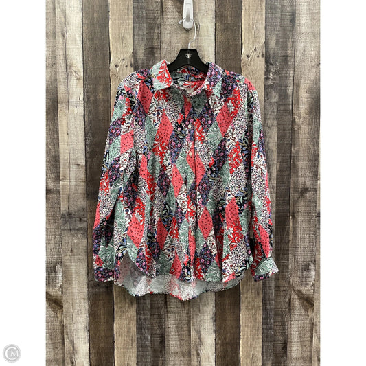 Top Long Sleeve By Loft In Multi-colored, Size: L