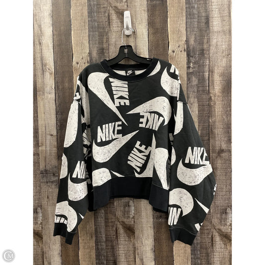Athletic Sweatshirt Crewneck By Nike In Black & White, Size: 2x
