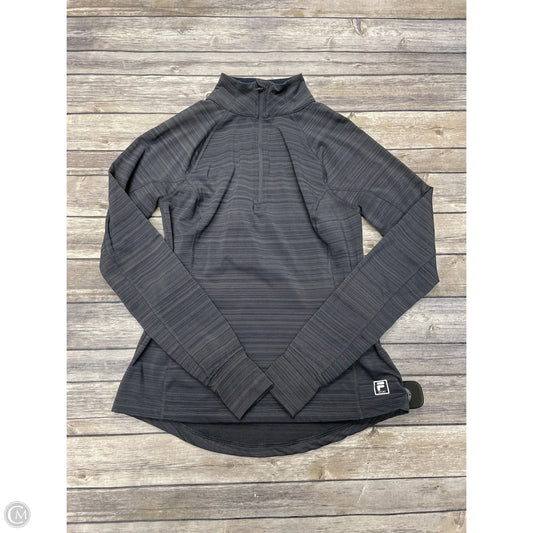 Athletic Top Long Sleeve Collar By Fila In Grey, Size: S