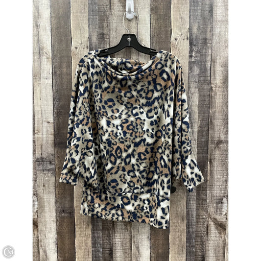 Top Long Sleeve By Easel In Animal Print, Size: S