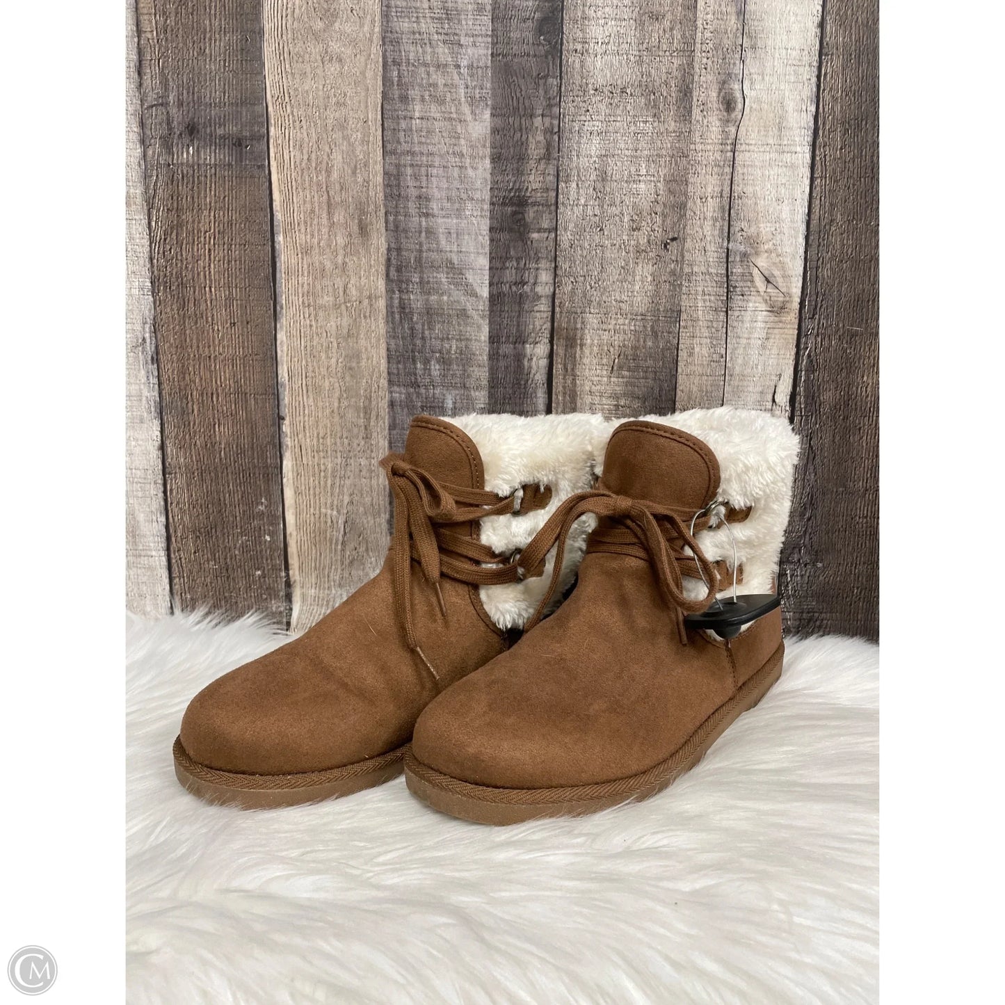 Boots Ankle Flats By Cme In Brown, Size: 10
