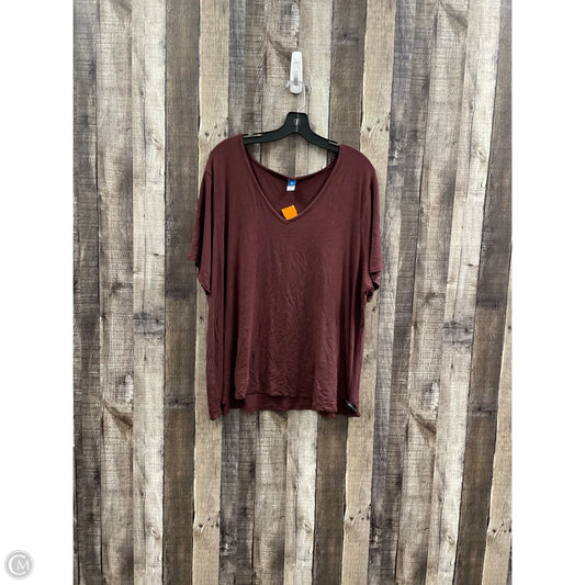 Athletic Top Short Sleeve By Old Navy In Maroon, Size: Xxl