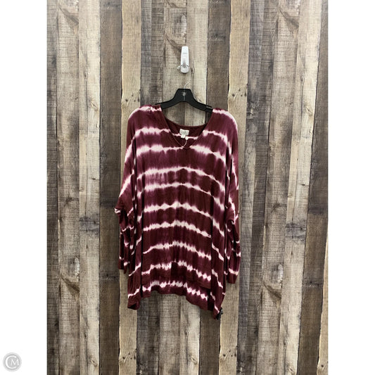 Top Long Sleeve By Zz In Maroon, Size: Osfm