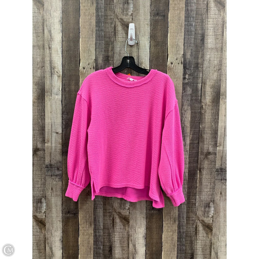 Top Long Sleeve By Blu Pepper In Pink, Size: Xs