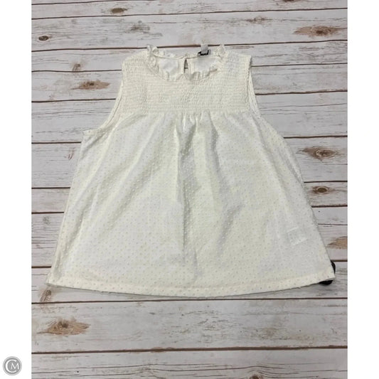Top Sleeveless By J. Crew In Cream, Size: L