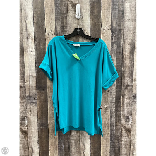 Top Short Sleeve By Zenana Outfitters In Teal, Size: M