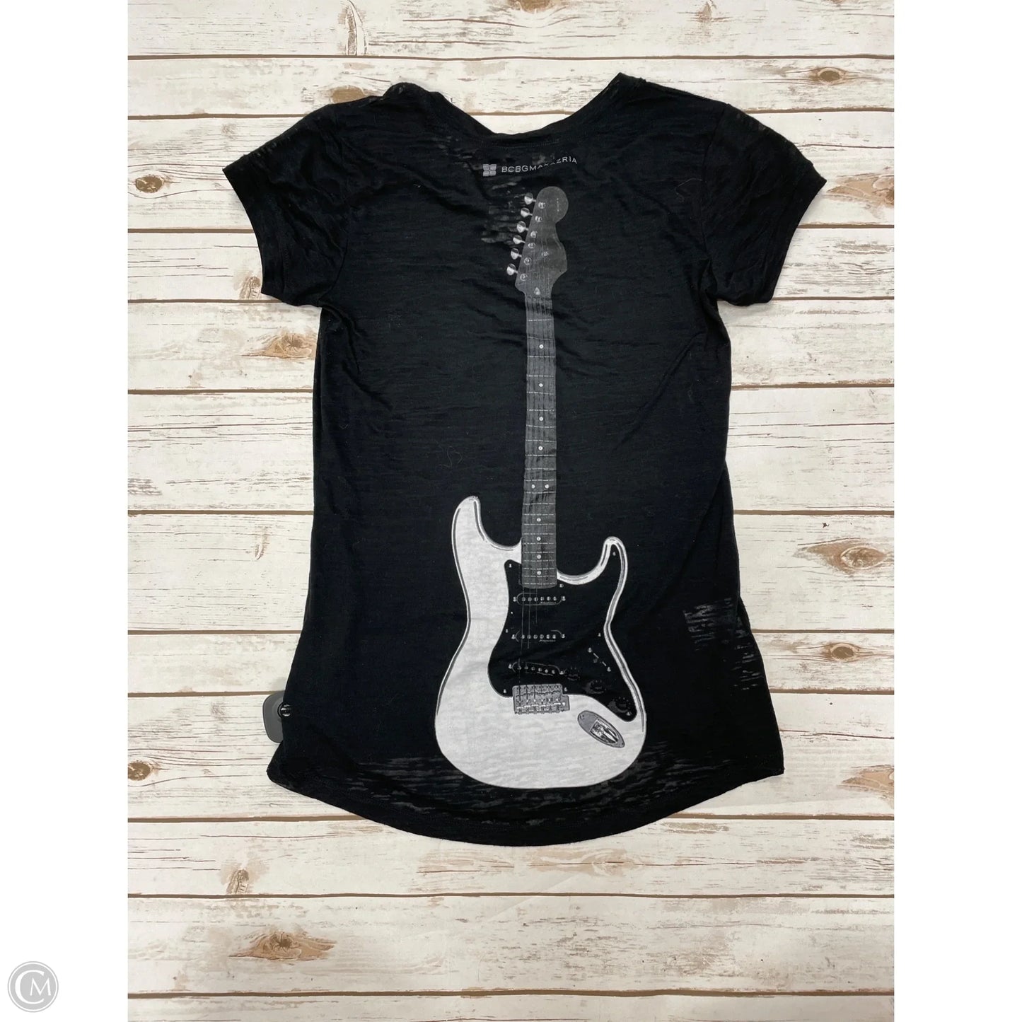 Top Short Sleeve By Bcbgmaxazria In Black, Size: S